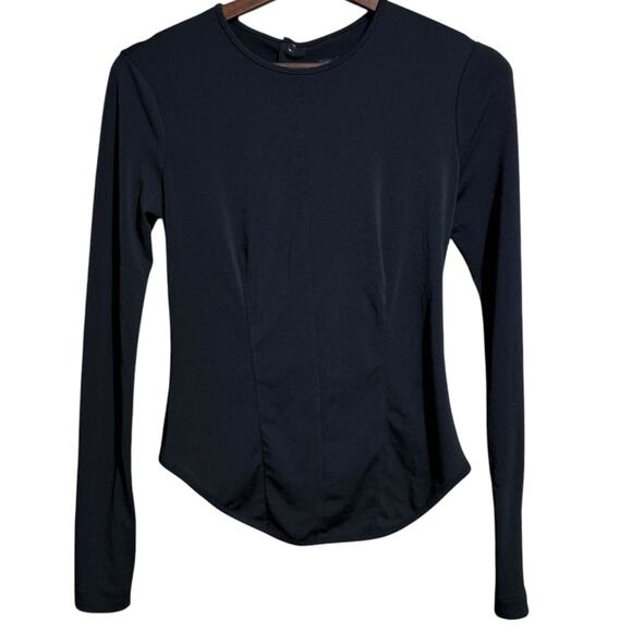 Rag & Bone Black Long Sleeve fitted open back blouse with zippered sleeved Small - Picture 2 of 10